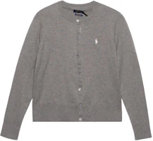 (Women) Polo Ralph Lauren Grey Logo Knit Cardigan Long Sleeve Sweater. 211702649-006 (Women) Polo Ralph Lauren Grey Logo Knit Cardigan Long Sleeve Sweater. 211702649-006