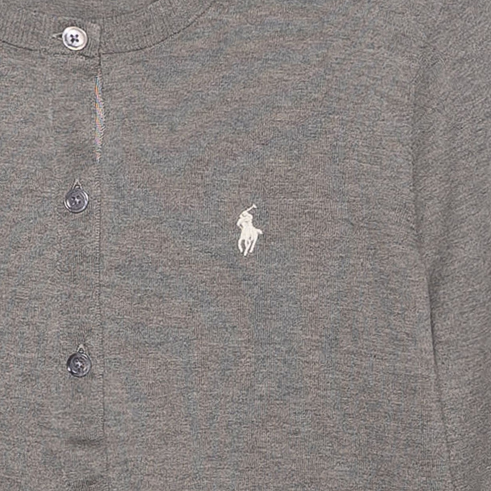 Purchase (W) Polo Ralph Lauren 灰色標誌針織長袖開襟毛衣外套。 211702649-006