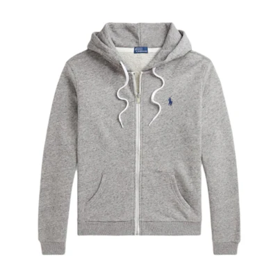 (Women) Polo Ralph Lauren Grey Loose Fit Hoodie with Logo Embroidery. WMPOKNINFB20705-020