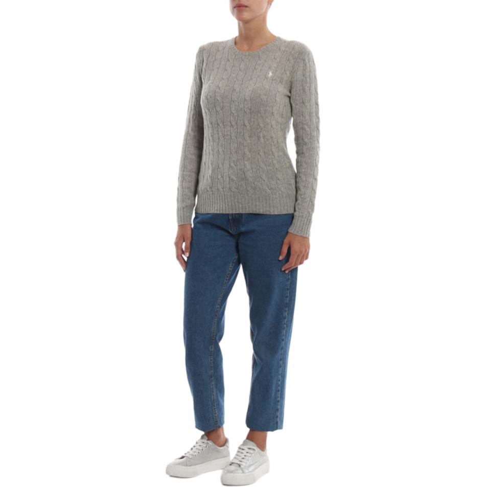 (Women) Polo Ralph Lauren  Grey Solid Pony Embroidered Crewneck Sweater. 211525764038 圖 3