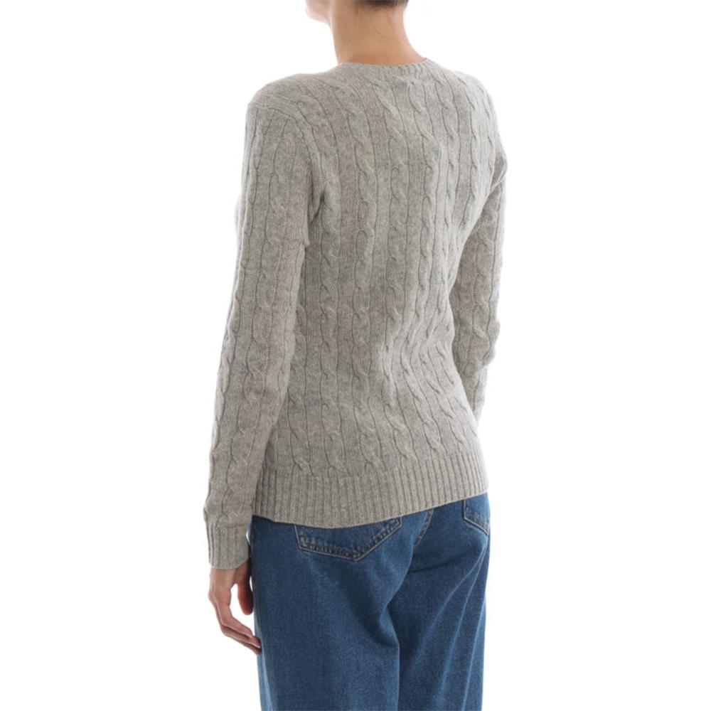 (Women) Polo Ralph Lauren  Grey Solid Pony Embroidered Crewneck Sweater. 211525764038 圖 4