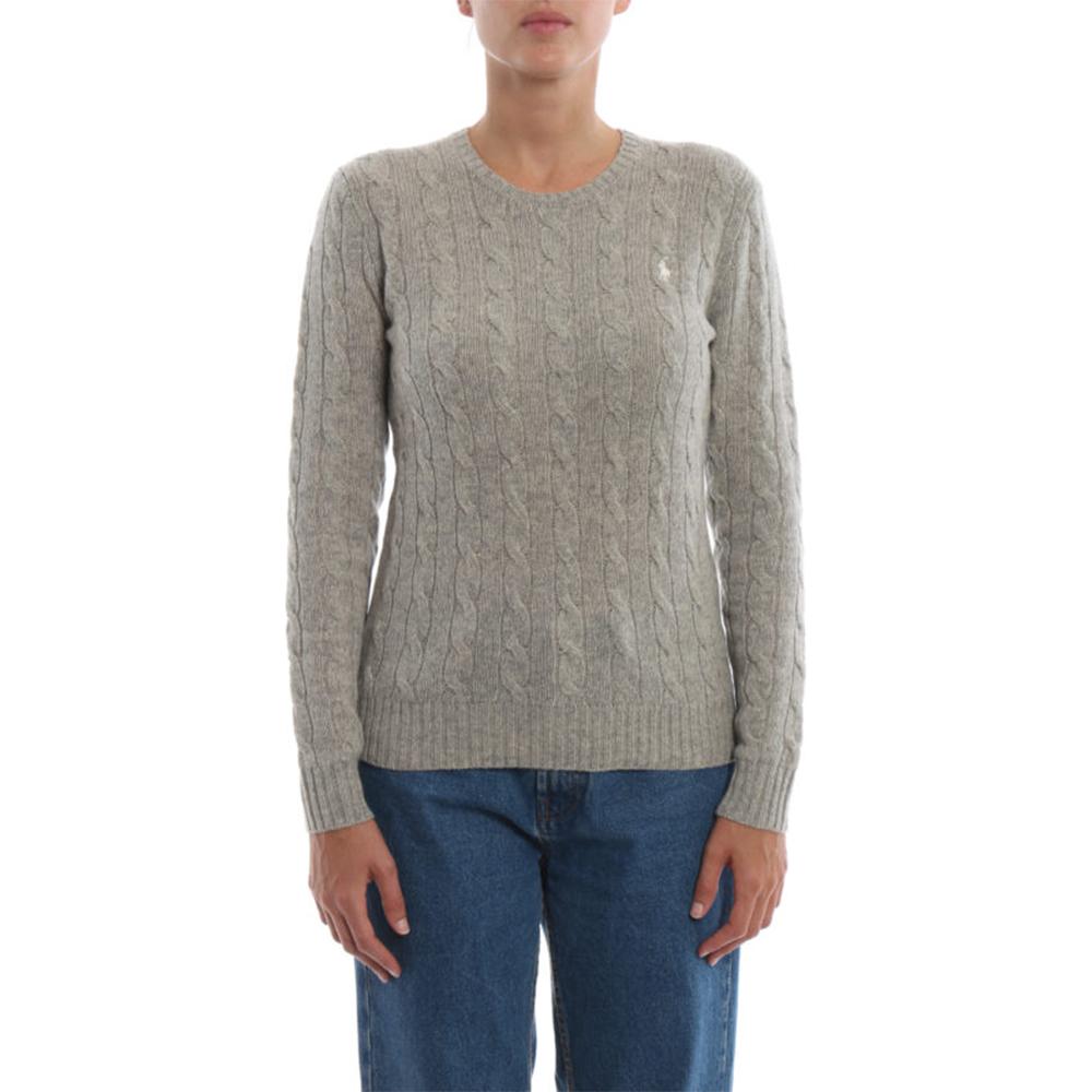 (Women) Polo Ralph Lauren  Grey Solid Pony Embroidered Crewneck Sweater. 211525764038 圖 5