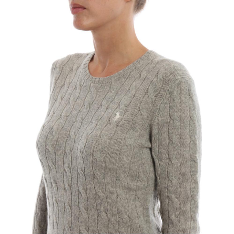 (Women) Polo Ralph Lauren  Grey Solid Pony Embroidered Crewneck Sweater. 211525764038 圖 6