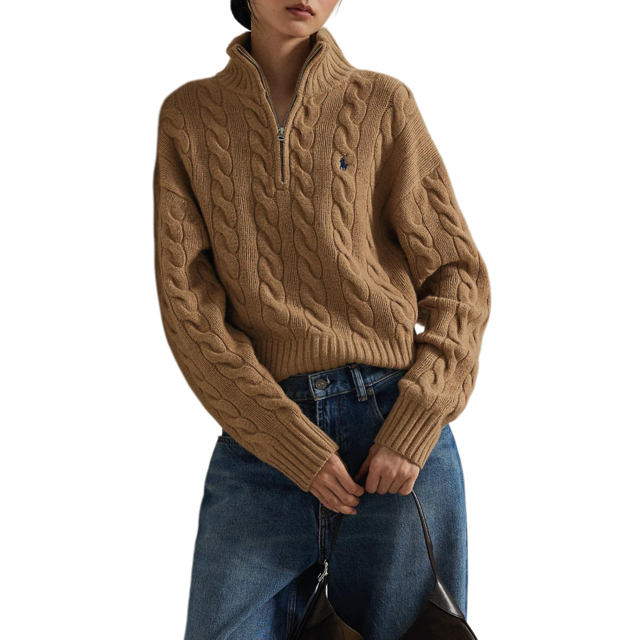 (Women) Polo Ralph Lauren  Half-Zip Cable Knit Wool Sweater. 211972130-002 圖 5