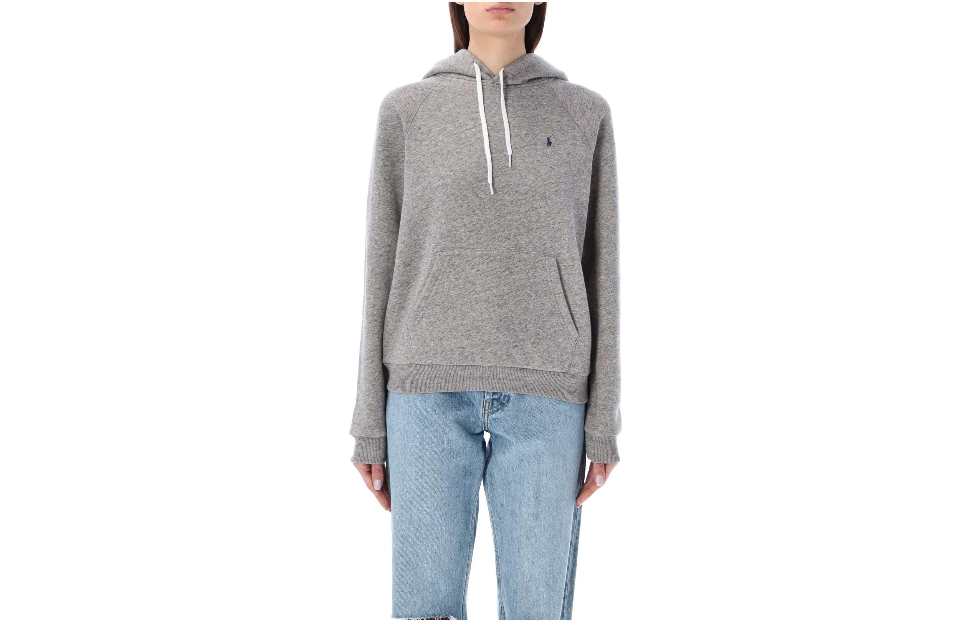 (Women) Polo Ralph Lauren  Hoodie Grey with Embroidered Logo. 211943007-004