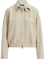 (Women) Polo Ralph Lauren Khaki Embroidered Pony Stand Collar Jacket. 211934952-001 (Women) Polo Ralph Lauren Khaki Embroidered Pony Stand Collar Jacket. 211934952-001