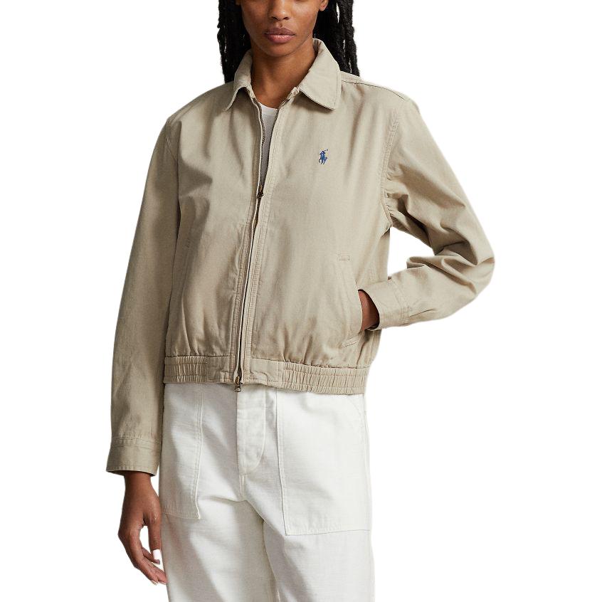 Lookbook (Women) Polo Ralph Lauren  Khaki Embroidered Pony Stand Collar Jacket. 211934952-001