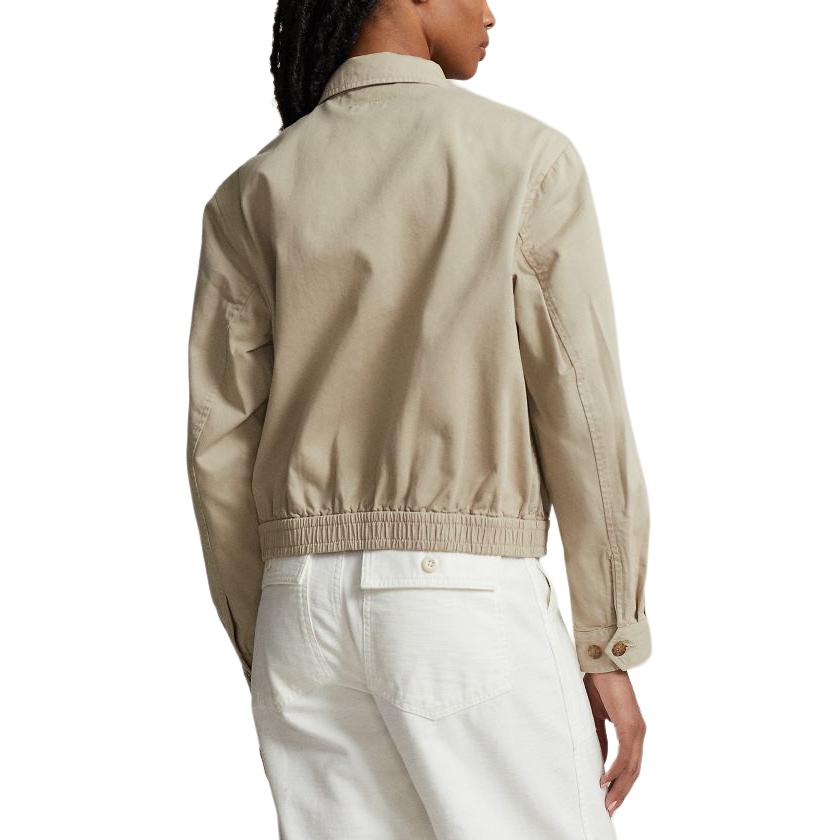 Shop (Women) Polo Ralph Lauren  Khaki Embroidered Pony Stand Collar Jacket. 211934952-001