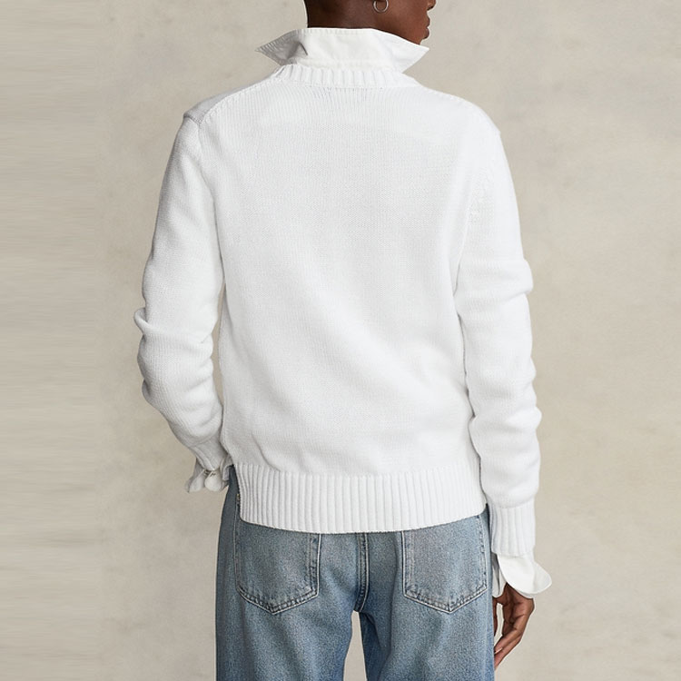 (Women) Polo Ralph Lauren  Knit Sweater White Bear Print Crewneck SS22. RL22823-100 圖 5