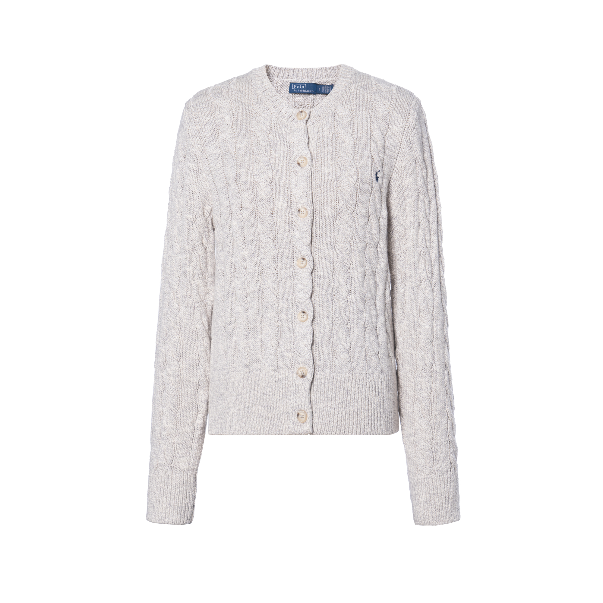 (Women) Polo Ralph Lauren  Light Grey Cable Knit Button-Up Sweater. 0400022029-112 圖 2