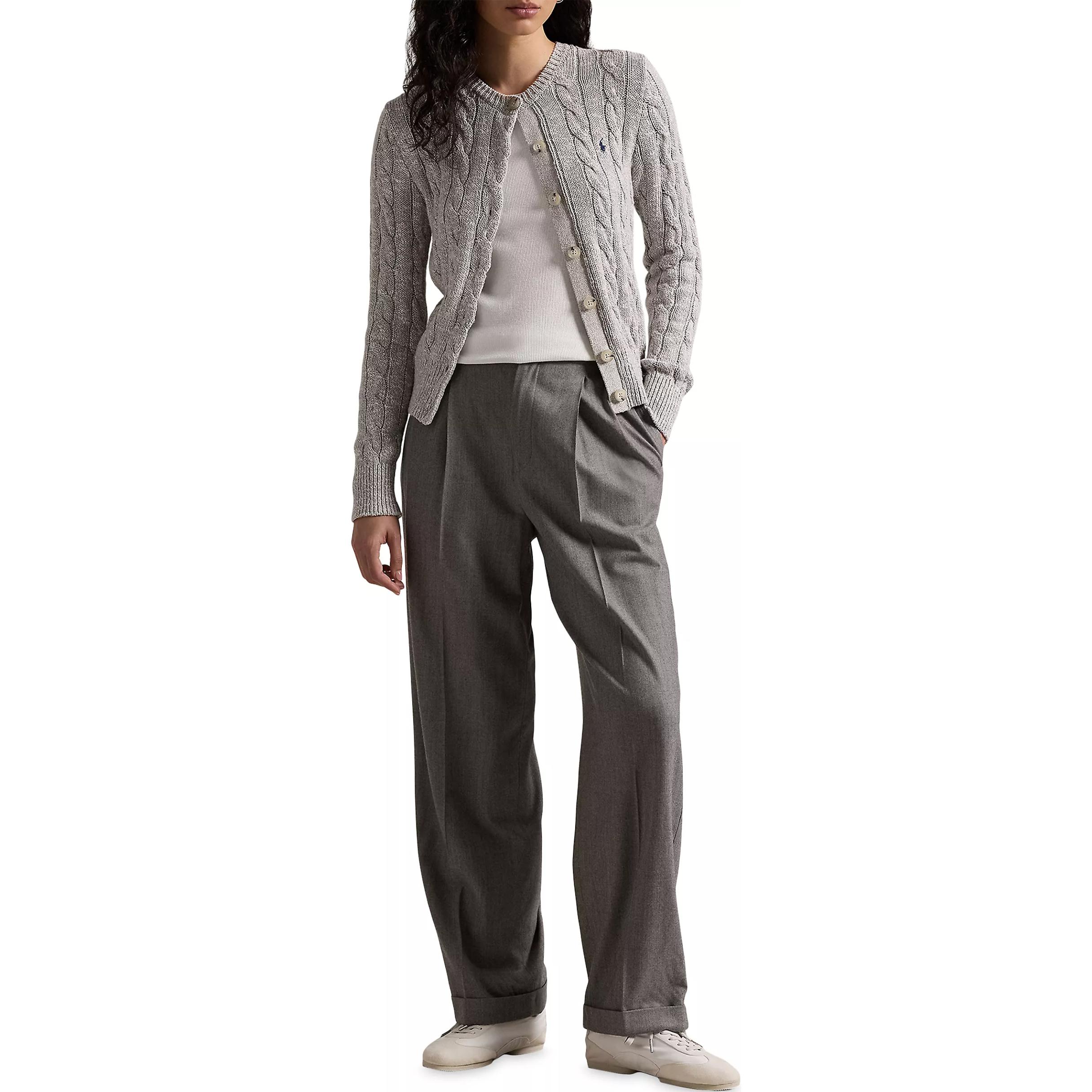 (Women) Polo Ralph Lauren  Light Grey Cable Knit Button-Up Sweater. 0400022029-112 圖 4