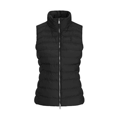 (Women) Polo Ralph Lauren Lightweight Down Vest Black Sleeveless Solid Color. 211854268-002