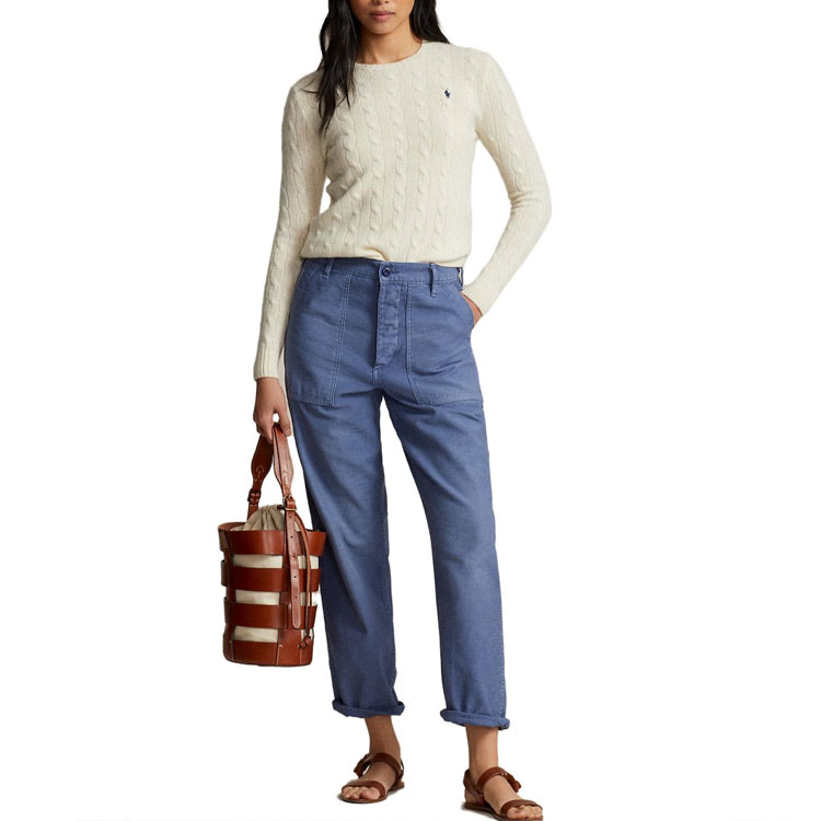 (Women) Polo Ralph Lauren  Logo Embroidered Crewneck Sweater Off-White. 211910421-001 圖 3