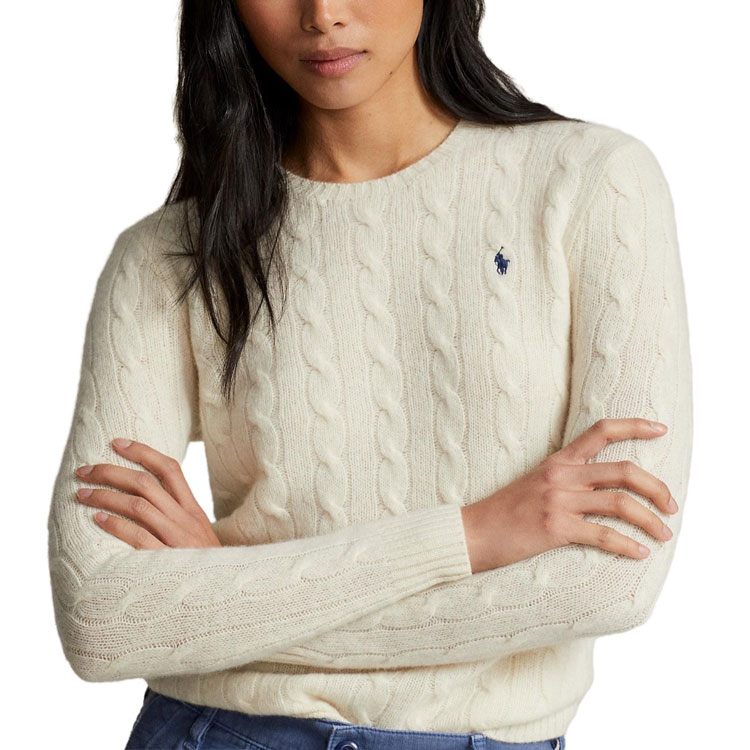 (Women) Polo Ralph Lauren  Logo Embroidered Crewneck Sweater Off-White. 211910421-001 圖 6