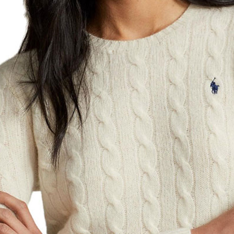 (Women) Polo Ralph Lauren  Logo Embroidered Crewneck Sweater Off-White. 211910421-001 圖 7
