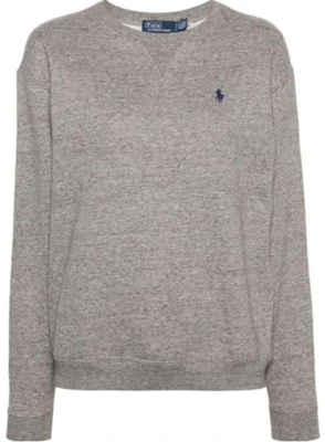(Women) Polo Ralph Lauren Logo Print Crewneck Pullover Sweatshirt - Grey. 211943006-004 Order (Women) Polo Ralph Lauren Logo Print Crewneck Pullover Sweatshirt - Grey. 211943006-004