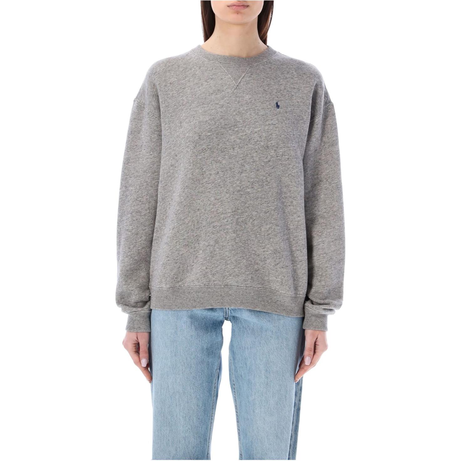 (Women) Polo Ralph Lauren  Logo Print Crewneck Pullover Sweatshirt - Grey. 211943006-004 圖 3
