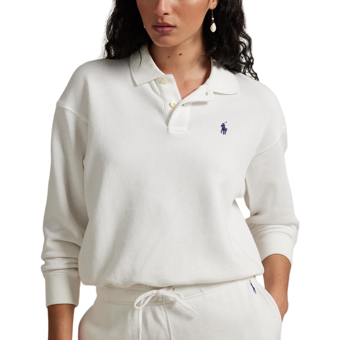 (Women) Polo Ralph Lauren  Loose-Fit Long-Sleeve Polo Shirt White WMPOKNINFB20811-100 圖 4