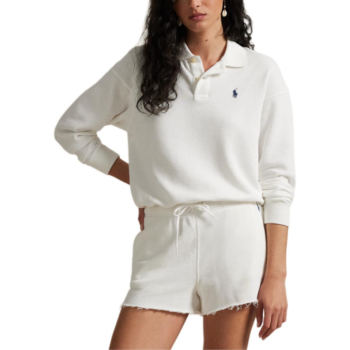(Women) Polo Ralph Lauren  Loose-Fit Long-Sleeve Polo Shirt White WMPOKNINFB20811-100 圖 5