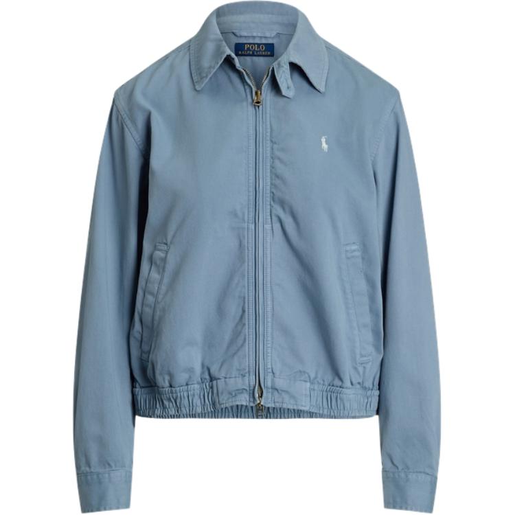 (Women) Polo Ralph Lauren  Loose-Fit Twill Stand-Collar Long-Sleeve Jacket Light Blue WMPOOTWN5A20092-400