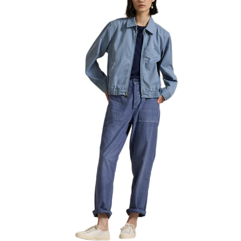 (Women) Polo Ralph Lauren  Loose-Fit Twill Stand-Collar Long-Sleeve Jacket Light Blue WMPOOTWN5A20092-400 圖 5