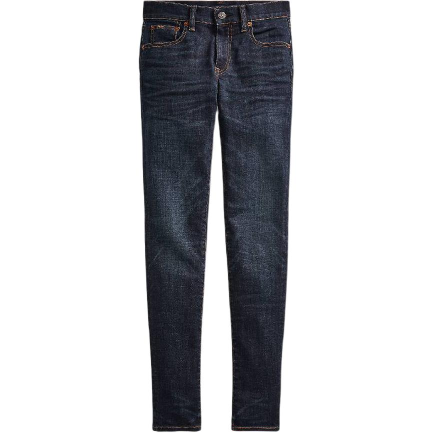 (Women) Polo Ralph Lauren  Low-Rise Slim-Fit Blue Jeans with Back Logo Patch. 211860099-001
