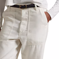 Details for (W) Pantalones casuales de algodón rectos de tiro medio Polo Ralph Lauren. WMPOPNTNDL20299-101