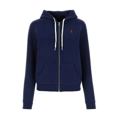 (Women) Polo Ralph Lauren Navy Blue Embroidered Logo Zip-Up Hoodie. 211943008-002
