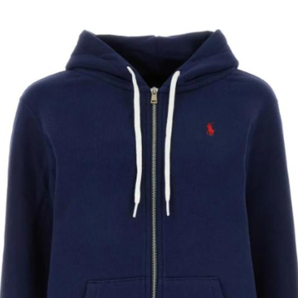 Shop (W) Sudadera con capucha Polo Ralph Lauren azul marino con logo bordado y cremallera. 211943008-002