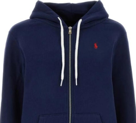 (W) Sudadera con capucha Polo Ralph Lauren azul marino con logo bordado y cremallera. 211943008-002 Shop (W) Sudadera con capucha Polo Ralph Lauren azul marino con logo bordado y cremallera. 211943008-002