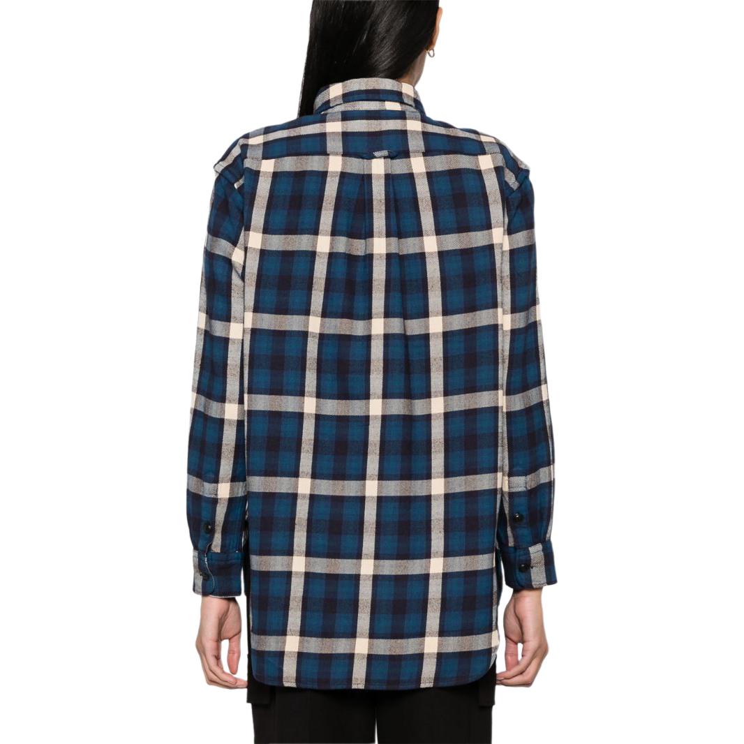 (Women) Polo Ralph Lauren  Navy Blue Plaid Print Relaxed Long Sleeve Shirt. 211916024-001 圖 4