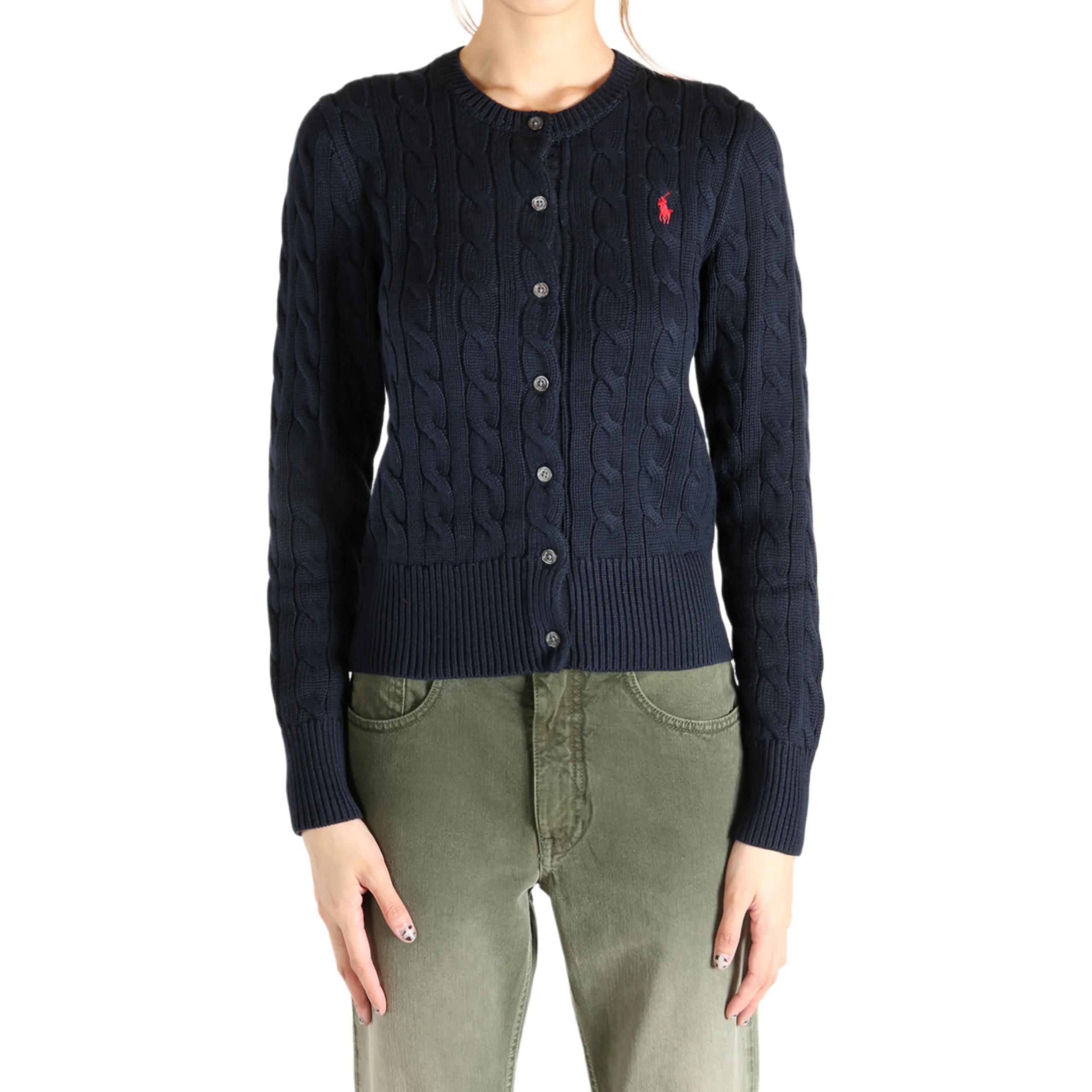 (Women) Polo Ralph Lauren  Navy Blue Single-Breasted Knitted Long-Sleeve Top 211971868-008 圖 4