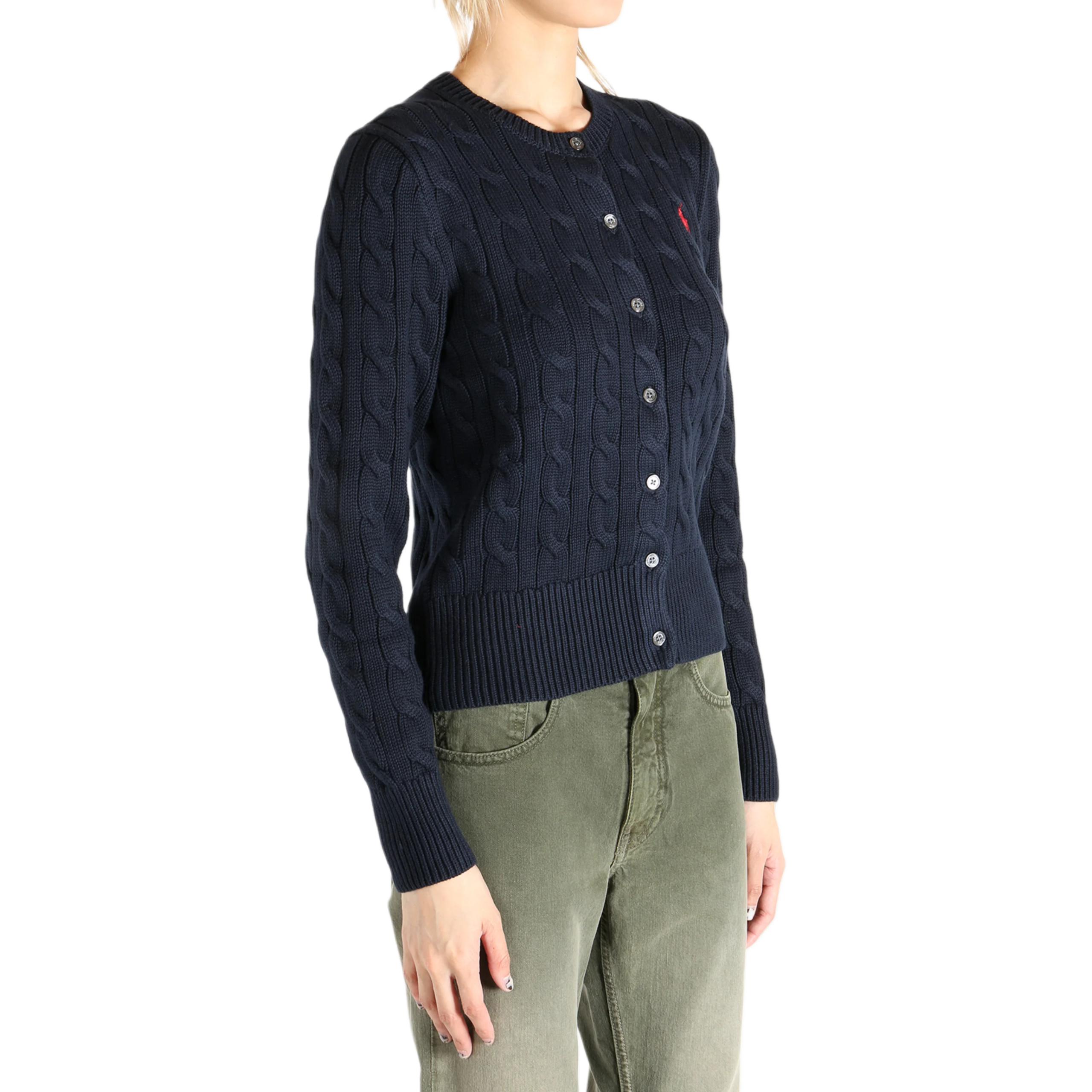 (Women) Polo Ralph Lauren  Navy Blue Single-Breasted Knitted Long-Sleeve Top 211971868-008 圖 5