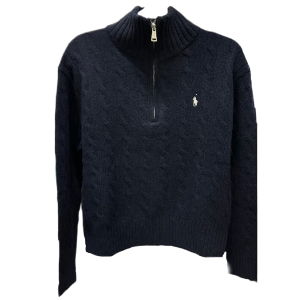 Order (W) Polo Ralph Lauren Suéter Tejido Cuello Alto Azul Marino Pony Bordado FW24. WMPOSWENC021111-400