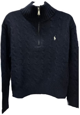 (W) Polo Ralph Lauren Suéter Tejido Cuello Alto Azul Marino Pony Bordado FW24. WMPOSWENC021111-400 Order (W) Polo Ralph Lauren Suéter Tejido Cuello Alto Azul Marino Pony Bordado FW24. WMPOSWENC021111-400