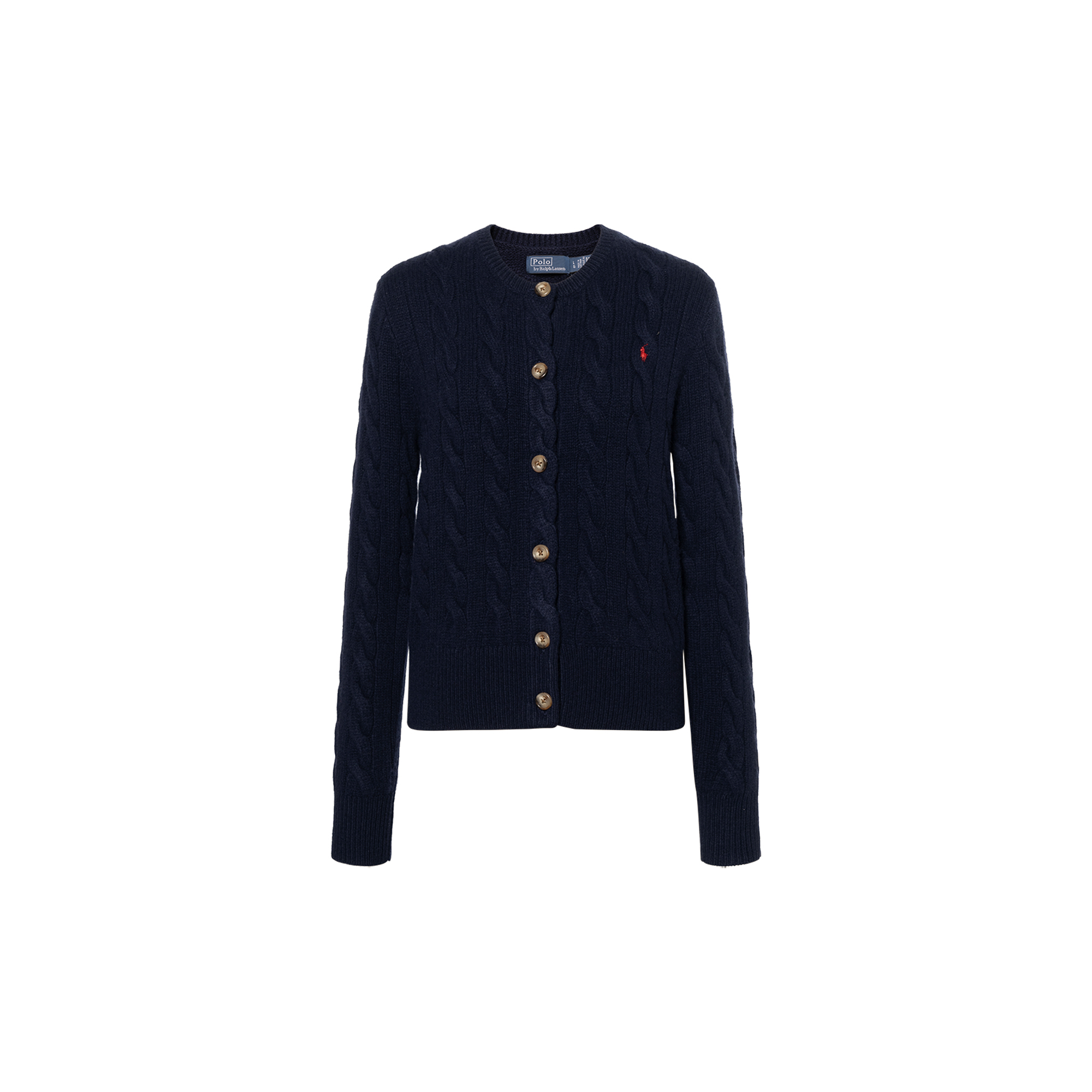 (Women) Polo Ralph Lauren  Navy Knit Cardigan with Logo Embroidery. 211910443-008