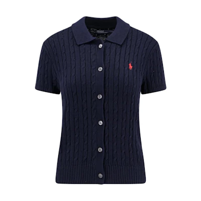 (Women) Polo Ralph Lauren Navy Solid Logo Embroidered Short Sleeve Polo Shirt. 211963486-002