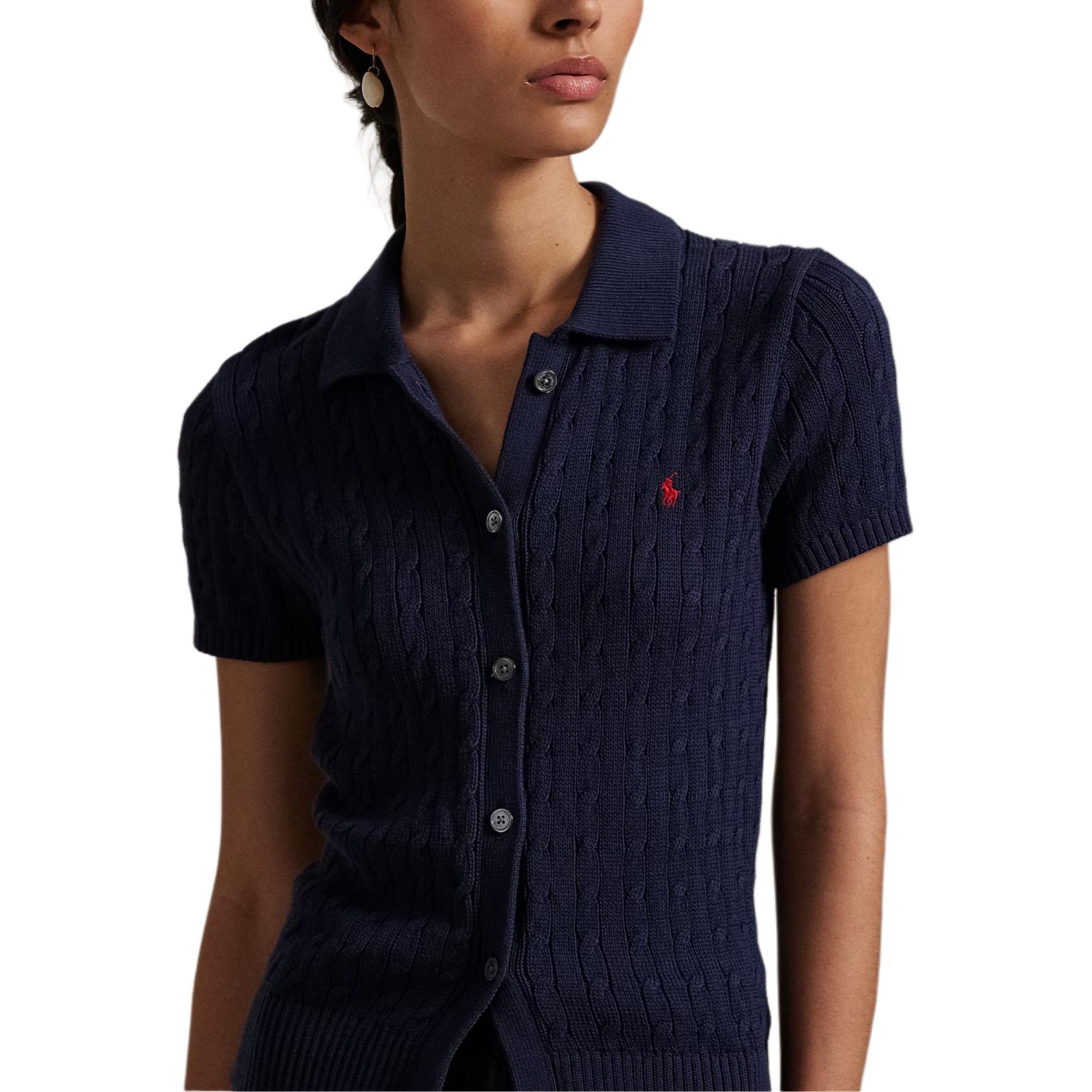 (Women) Polo Ralph Lauren  Navy Solid Logo Embroidered Short Sleeve Polo Shirt. 211963486-002 圖 7