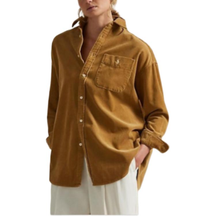 (Women) Polo Ralph Lauren  Oversized Logo Shirt Wide Collar Button-Up Long Sleeve. WMPOSHTNDO20906-270 圖 4