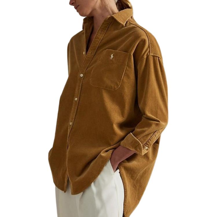 (Women) Polo Ralph Lauren  Oversized Logo Shirt Wide Collar Button-Up Long Sleeve. WMPOSHTNDO20906-270 圖 5