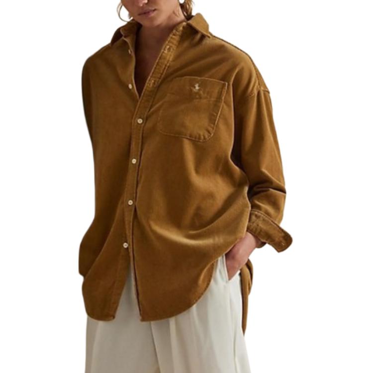 (Women) Polo Ralph Lauren  Oversized Logo Shirt Wide Collar Button-Up Long Sleeve. WMPOSHTNDO20906-270 圖 6