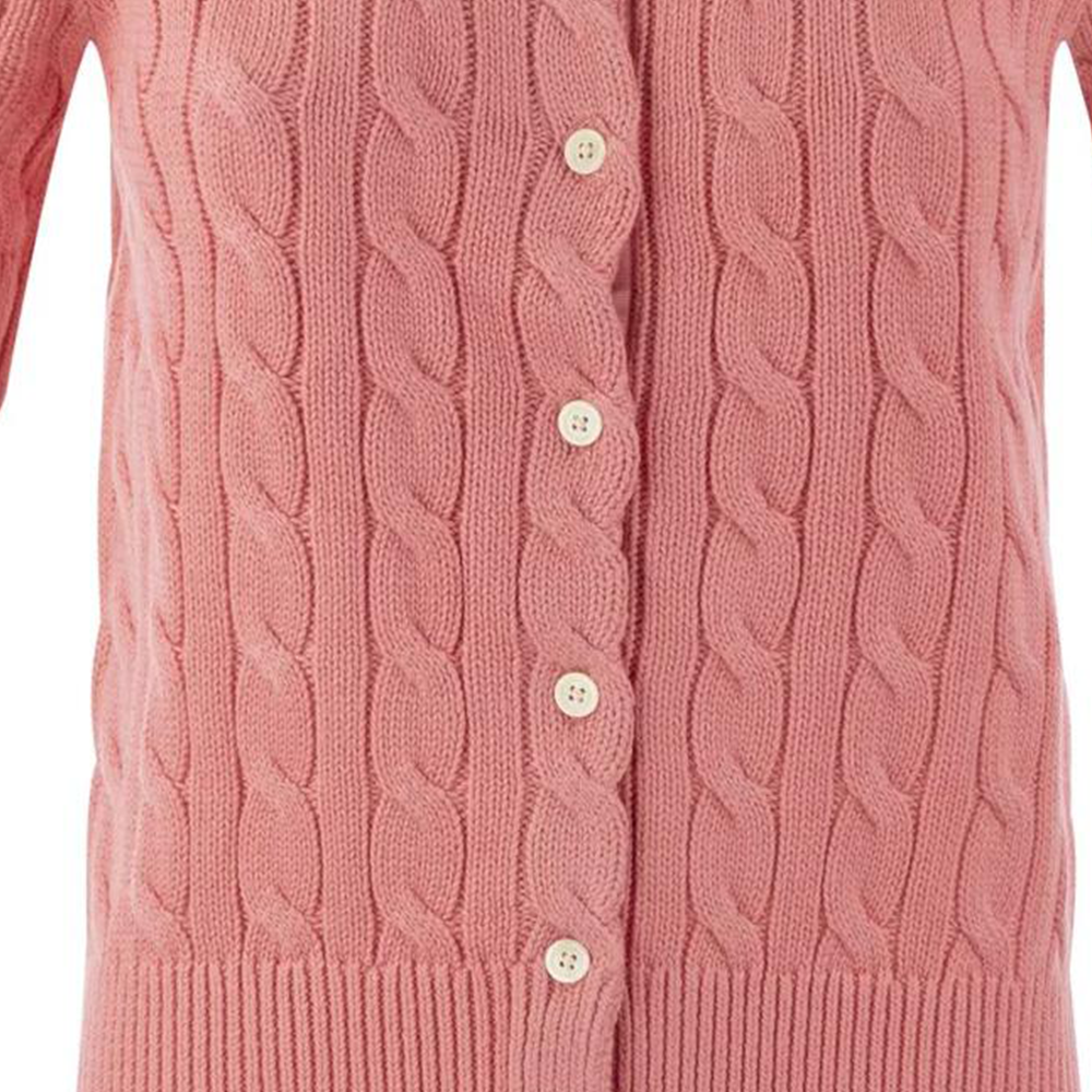 (Women) Polo Ralph Lauren  Pink Cable Knit Short Sleeve Polo Shirt. 211906814-004 圖 11