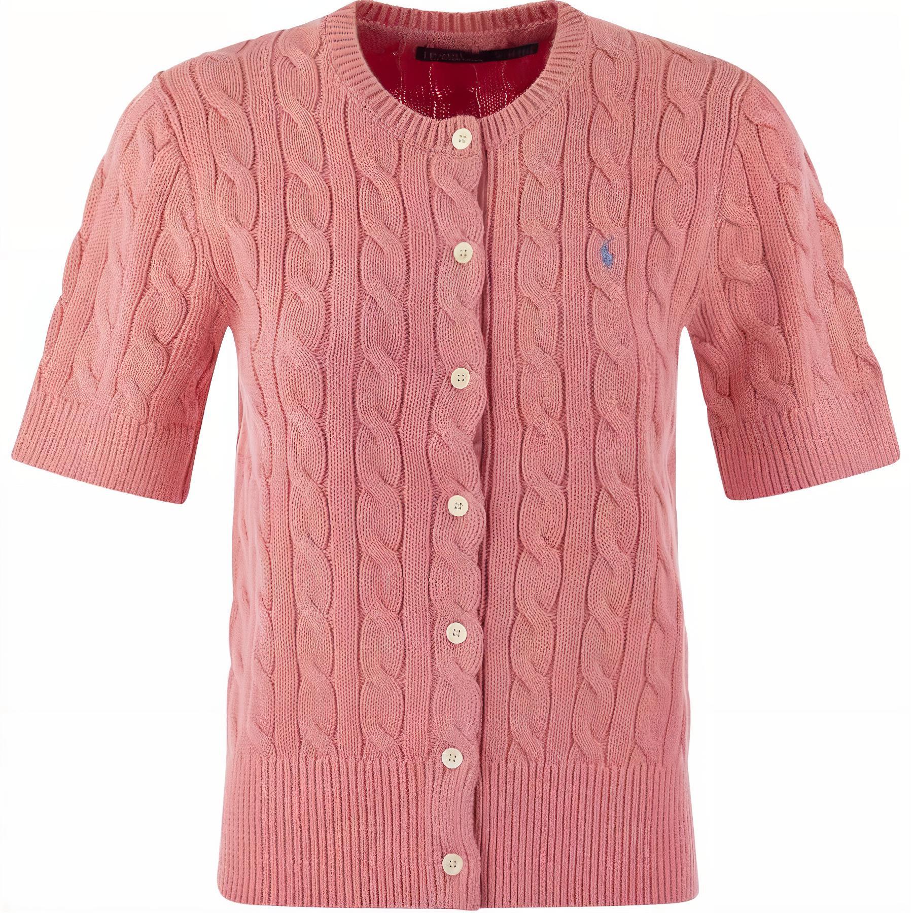 (Women) Polo Ralph Lauren  Pink Cable Knit Short Sleeve Polo Shirt. 211906814-004 圖 2