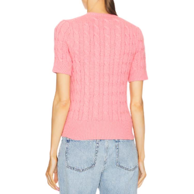 (Women) Polo Ralph Lauren  Pink Cable Knit Short Sleeve Polo Shirt. 211906814-004 圖 5