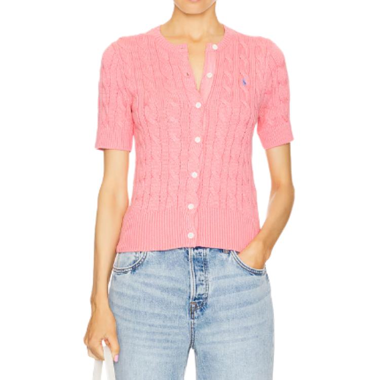 (Women) Polo Ralph Lauren  Pink Cable Knit Short Sleeve Polo Shirt. 211906814-004 圖 6