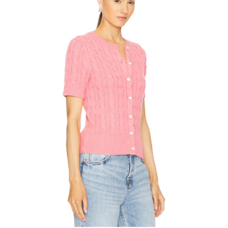 (Women) Polo Ralph Lauren  Pink Cable Knit Short Sleeve Polo Shirt. 211906814-004 圖 7