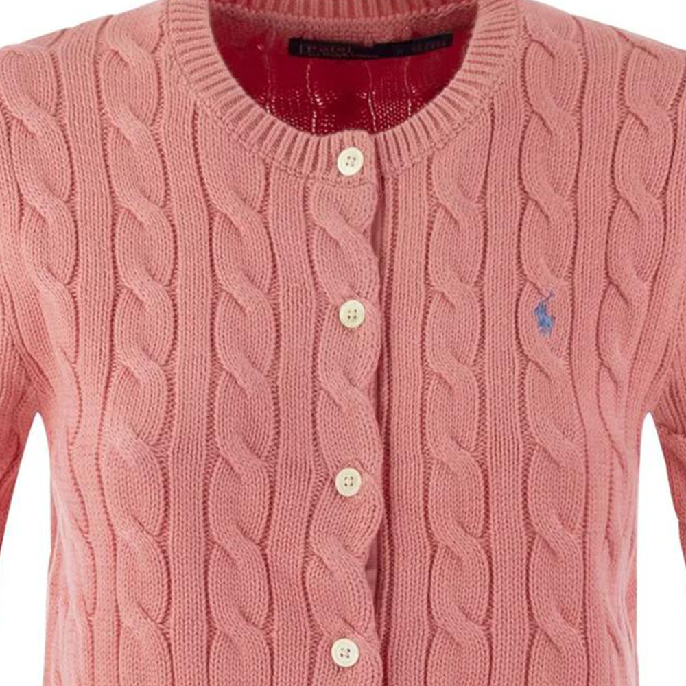 (Women) Polo Ralph Lauren  Pink Cable Knit Short Sleeve Polo Shirt. 211906814-004 圖 10