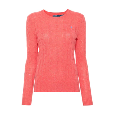 (Women) Polo Ralph Lauren Pink Crewneck Long Sleeve Sweater with Logo. 211910421-024