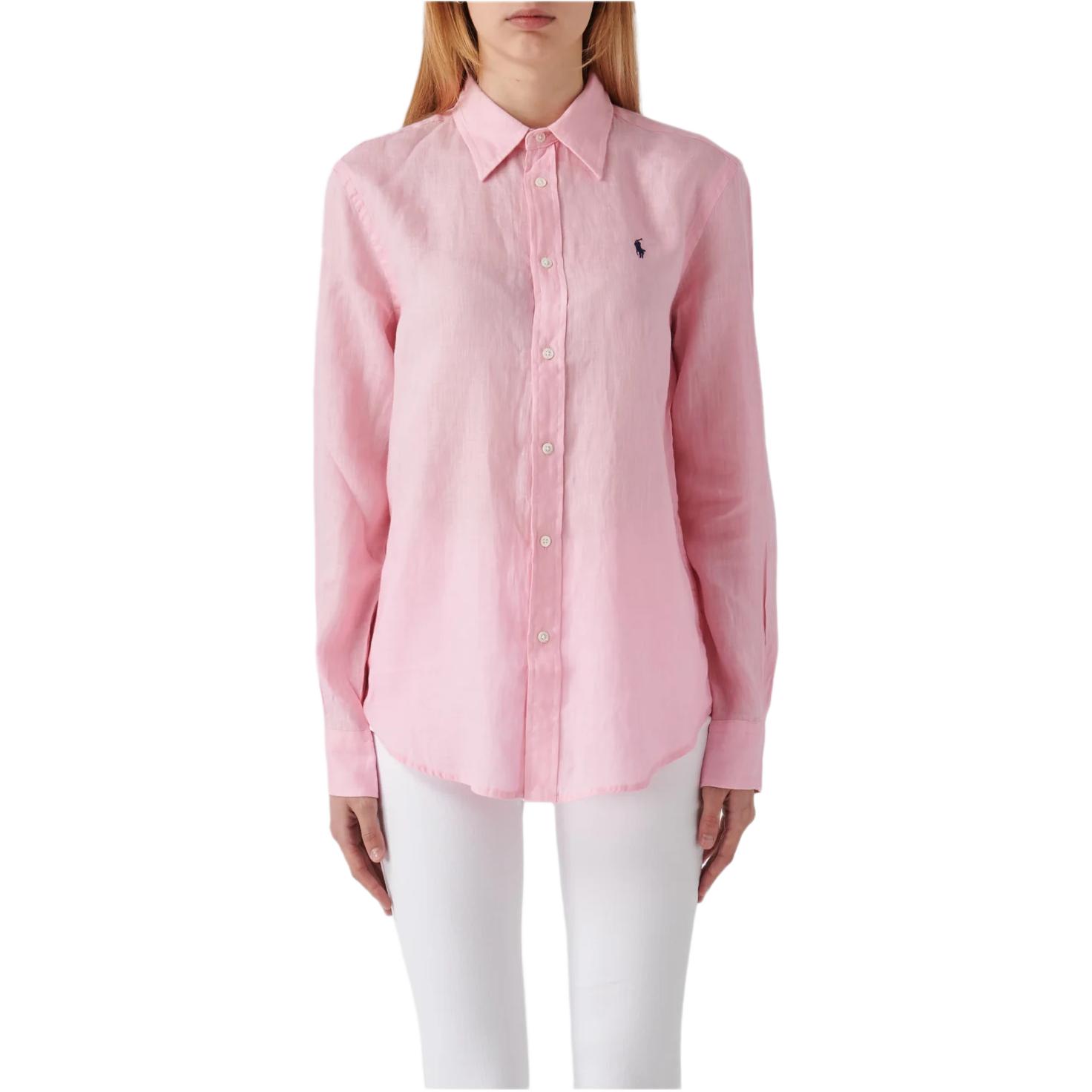 (Women) Polo Ralph Lauren  Pink Logo Single-Breasted Long Sleeve Shirt. 211920516-011