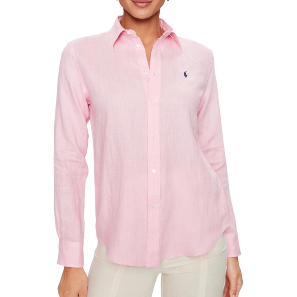 (Women) Polo Ralph Lauren  Pink Logo Single-Breasted Long Sleeve Shirt. 211920516-011 圖 3